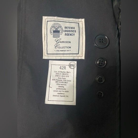 Defense Logistics Agency Garrison Collection Trench Coat 42R - Picture 3 of 14